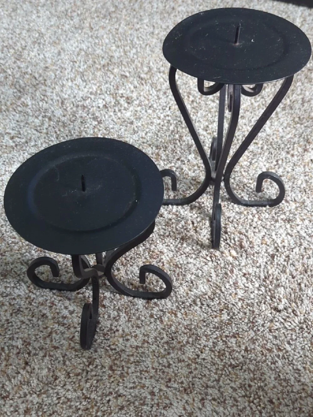 Black Wrought Iron Candle Holders - Home Accents